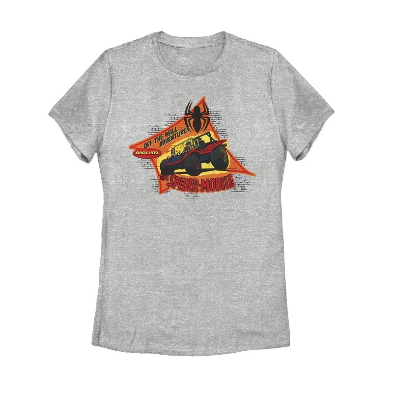 Women's Marvel Spider-Man Mobile Adventure T-Shirt-- Mesh Canvas Denim