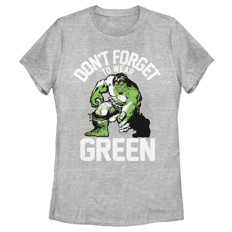 Women's Marvel St. Patrick's Day Hulk Wears Green T-Shirt-- Graphic T-Shirt Round Neck Polyester Women's Marvel St. Patrick's Day Hulk Wears Green T-Shirt-- Graphic T-Shirt Round Neck Polyester