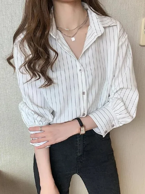 JWYLQ® Classic Women's Cotton Business Shirt-- Spandex Blend Rayon Blend Denim Blend