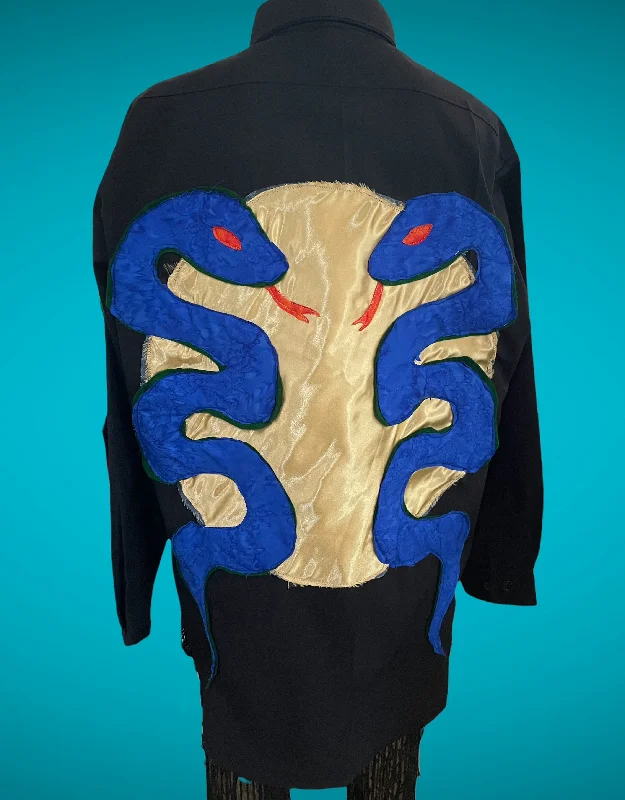 Red By Design #11 Blue Snake Long Sleeve Shirt-- Graphic T-Shirt Round Neck Polyester Red By Design #11 Blue Snake Long Sleeve Shirt-- Graphic T-Shirt Round Neck Polyester