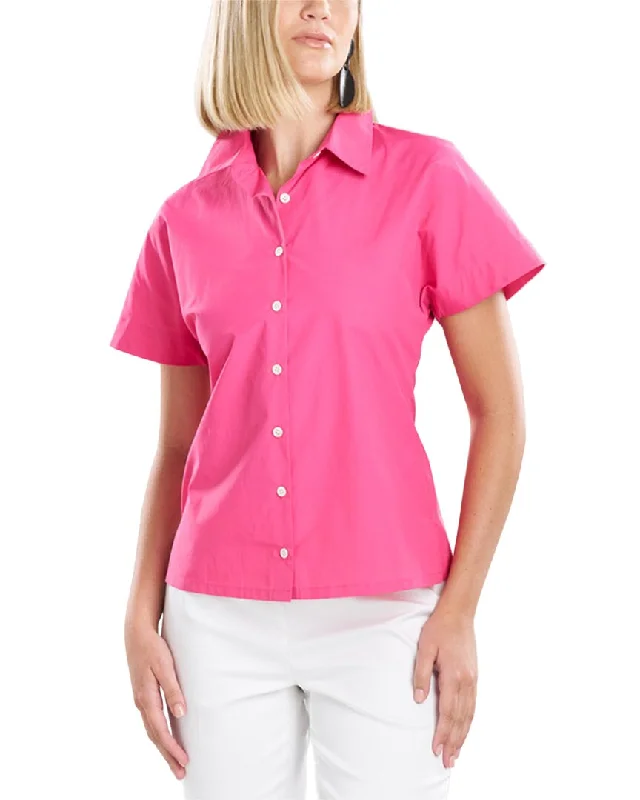 Natori Shirt-- Striped Floral Plaid