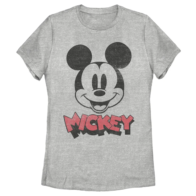 Women's Mickey & Friends Mickey Mouse Retro Headshot T-Shirt-- Front Pockets Side Pockets Patch Pockets Women's Mickey & Friends Mickey Mouse Retro Headshot T-Shirt-- Front Pockets Side Pockets Patch Pockets