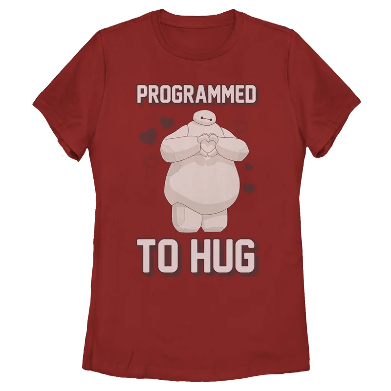 Women's Big Hero 6 Valentine Baymax Programmed to Hug T-Shirt-- Satin Fabric Silk Fabric Chiffon Fabric Women's Big Hero 6 Valentine Baymax Programmed to Hug T-Shirt-- Satin Fabric Silk Fabric Chiffon Fabric