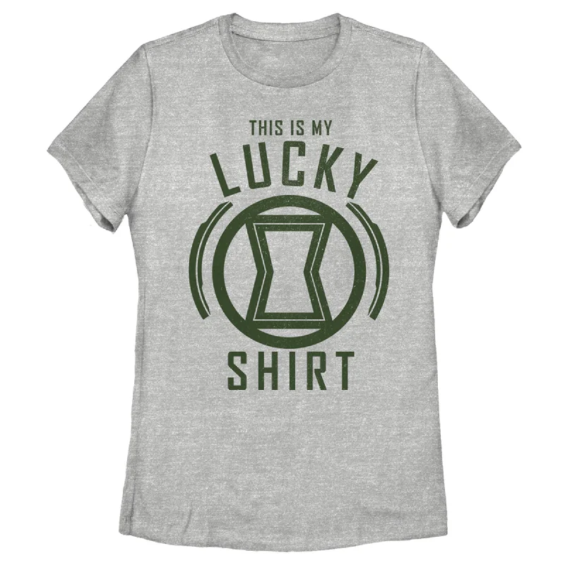 Women's Marvel St. Patrick's Day Black Widow My Lucky Shirt T-Shirt-- Front Pockets Side Pockets Patch Pockets Women's Marvel St. Patrick's Day Black Widow My Lucky Shirt T-Shirt-- Front Pockets Side Pockets Patch Pockets