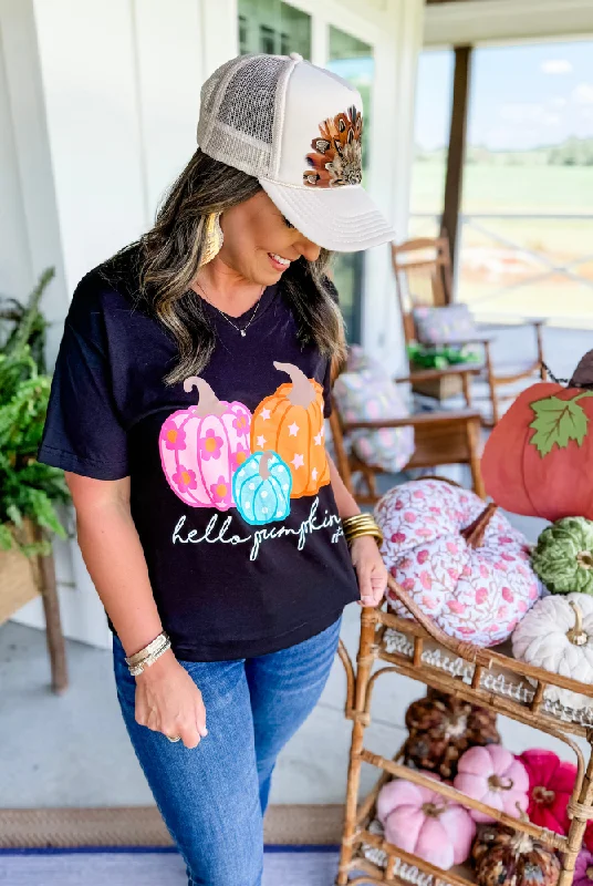 Hello Pumpkin T-Shirt-- Chenille Fabric Brocade Fabric Lace Fabric