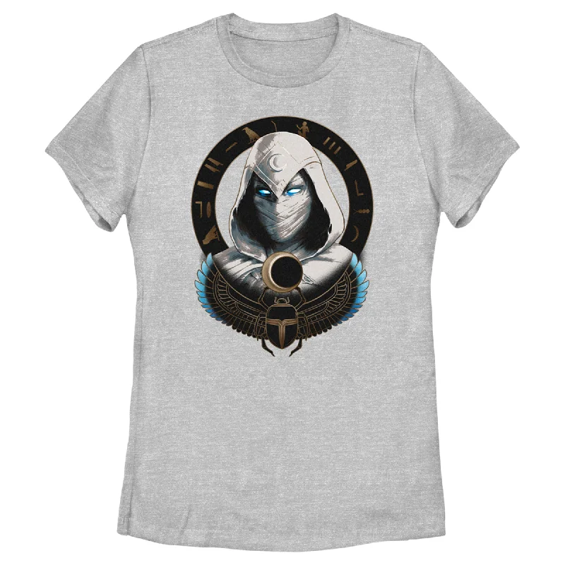 Women's Marvel: Moon Knight Winged Scarab Frame T-Shirt-- Elasticated Padded Insulated
