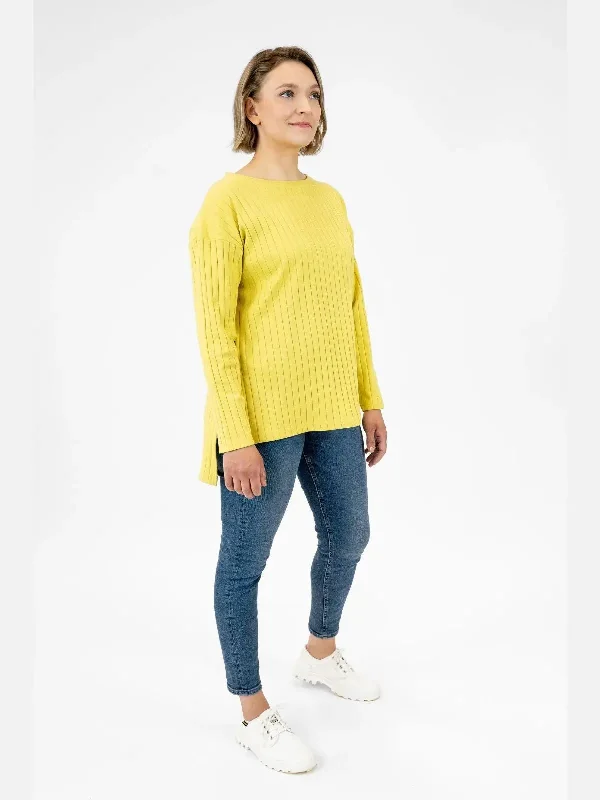 Olos Ribbed Shirt Yellow-- Nylon Fabric Polyester Fabric Spandex Fabric