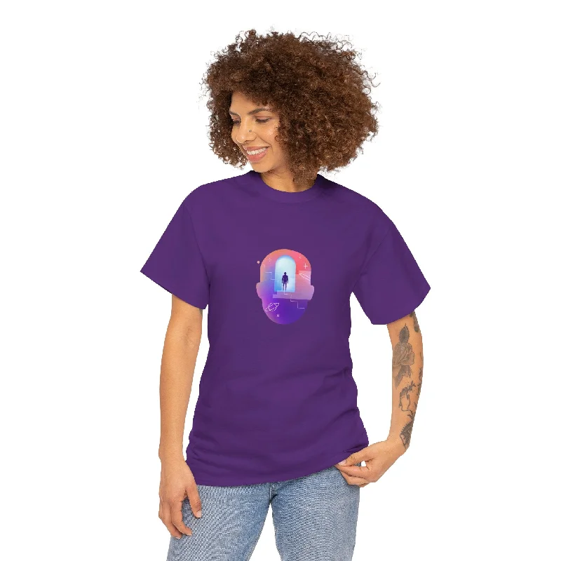 Open Mind Abstract Psychedelic T-Shirt-- Satin Fabric Silk Fabric Chiffon Fabric