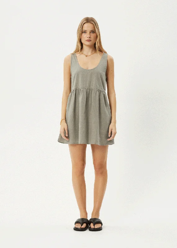 AFENDS Womens Jesse - Dress - Olive Tunic Top Casual