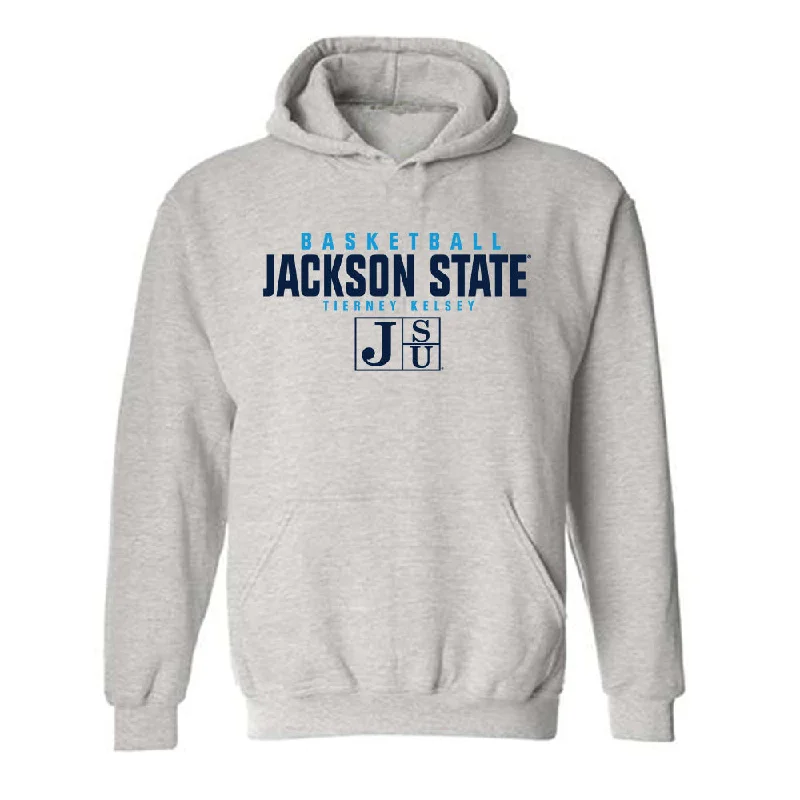 Jackson State - NCAA Women's Basketball : Tierney Kelsey - Classic Fashion Shersey Hooded Sweatshirt Hoodie with Back Slit Movement Comfort