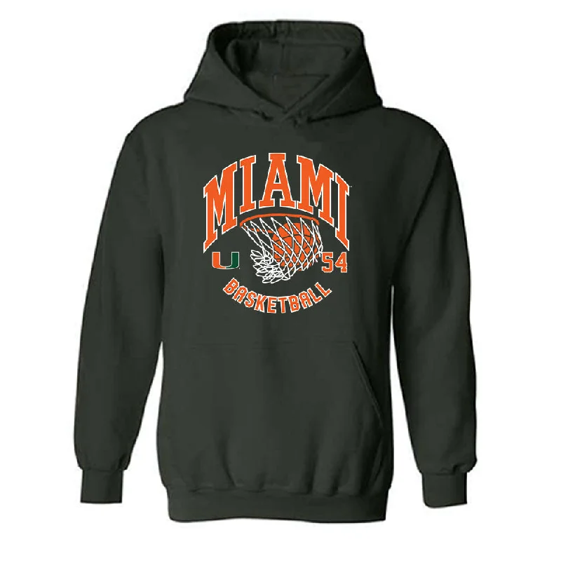Miami - NCAA Women's Basketball : Sophia Zulich - Sports Shersey Hooded Sweatshirt Hoodie with Monochrome Minimalist Simple