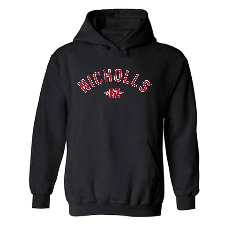 Nicholls State - NCAA Women's Basketball : Asia Broughton - Classic Fashion Shersey Hooded Sweatshirt Hoodie with Hidden Zipper Minimalist Clean
