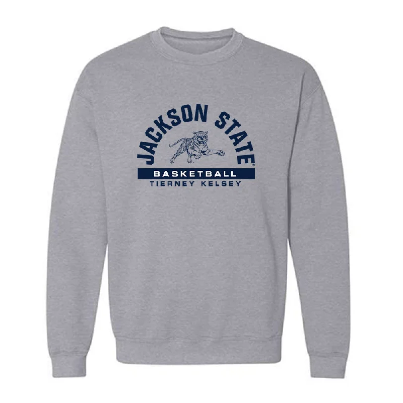 Jackson State - NCAA Women's Basketball : Tierney Kelsey - Classic Fashion Shersey Crewneck Sweatshirt Hoodie with Puffed Sleeves Voluminous Trendy