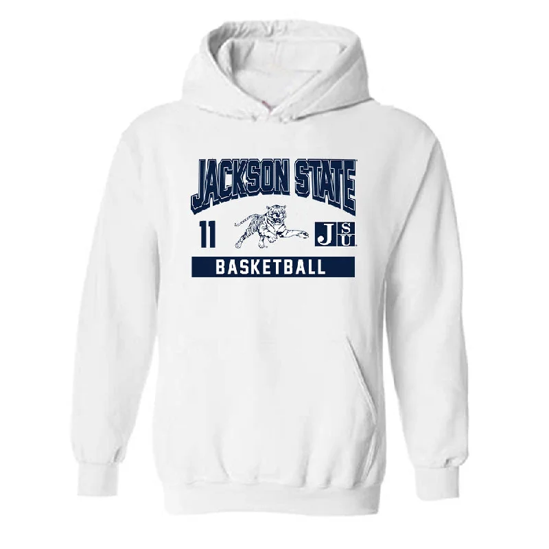 Jackson State - NCAA Women's Basketball : Tierney Kelsey - Classic Fashion Shersey Hooded Sweatshirt Hoodie with Snap Buttons Easy Quick