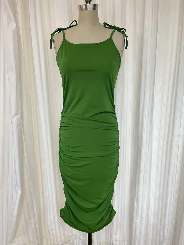 Swimsuit - D2202S Dress with straps - Grass green #72 Adjustable Bikini Bottoms