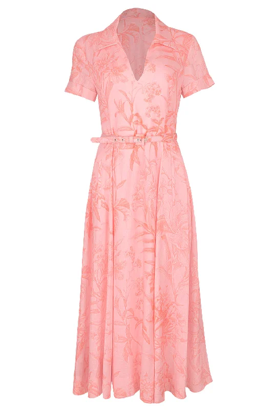 SHORT SLEEVE A-LINE DRESS Tunics Spring floral