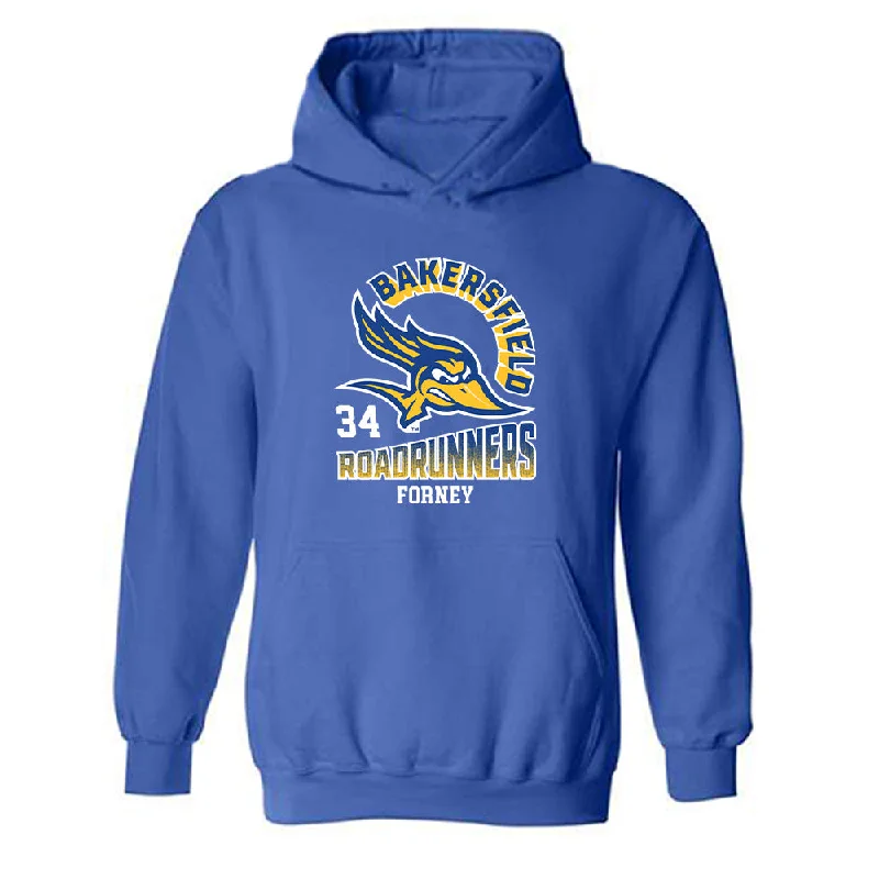 CSU Bakersfield - NCAA Women's Basketball : Cheyenne Forney - Classic Fashion Shersey Hooded Sweatshirt Hoodie with Hem Contrast Bold Stylish