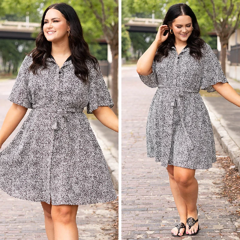 Very Busy Dress, Black Tunics Chic fashionable