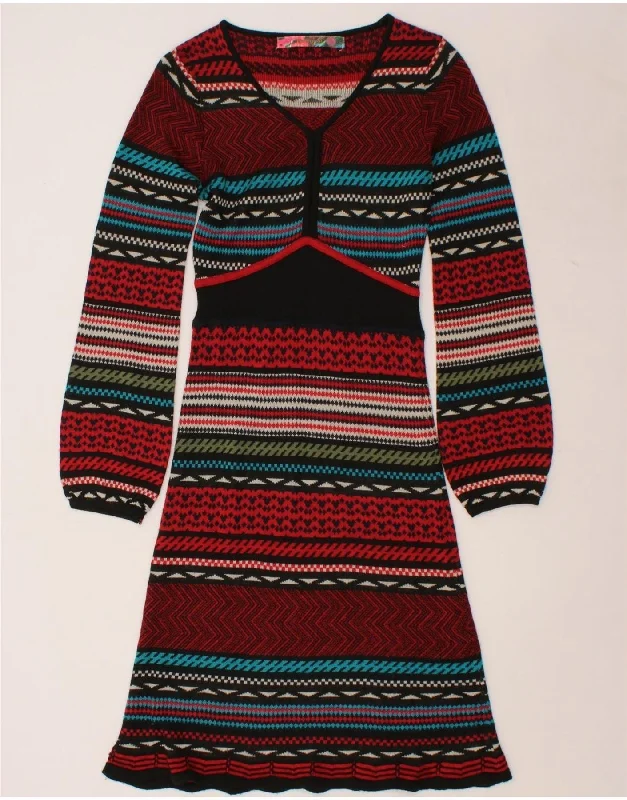 DESIGUAL Womens Jumper Dress UK 10 Small Multicoloured Fair Isle Tunics Long Elegant DESIGUAL Womens Jumper Dress UK 10 Small Multicoloured Fair Isle Tunics Long Elegant