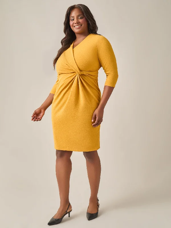 Twist Front Sheath Dress, Gold Signature Tunics Sale discount