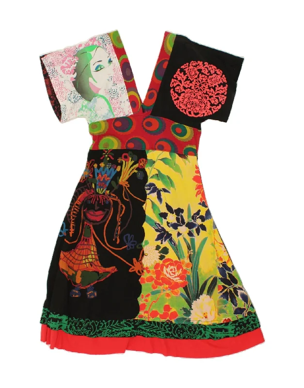 DESIGUAL Womens Abstract Pattern A-Line Dress UK 14 Large Multicoloured Tunics Solid Classic DESIGUAL Womens Abstract Pattern A-Line Dress UK 14 Large Multicoloured Tunics Solid Classic