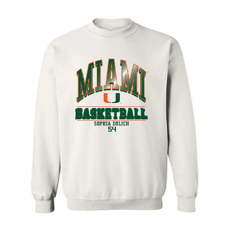 Miami - NCAA Women's Basketball : Sophia Zulich - Classic Fashion Shersey Crewneck Sweatshirt Hoodie with Gradient Ombre Colorful