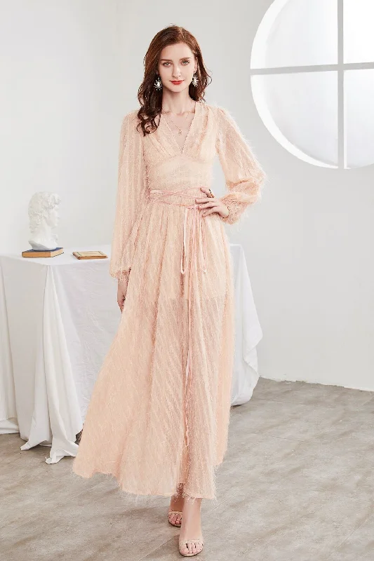 FashionSierra - Lace Up Waist Tassels Elegant Maxi Party Prom Dresses Vestidos Tunics Cozy comfortable