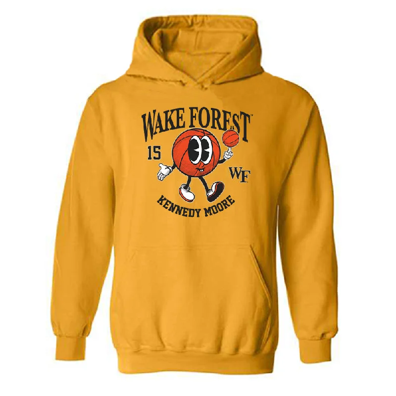 Wake Forest - NCAA Women's Basketball : Kennedy Moore - Fashion Shersey Hooded Sweatshirt Hoodie with High Neck Warm Protective
