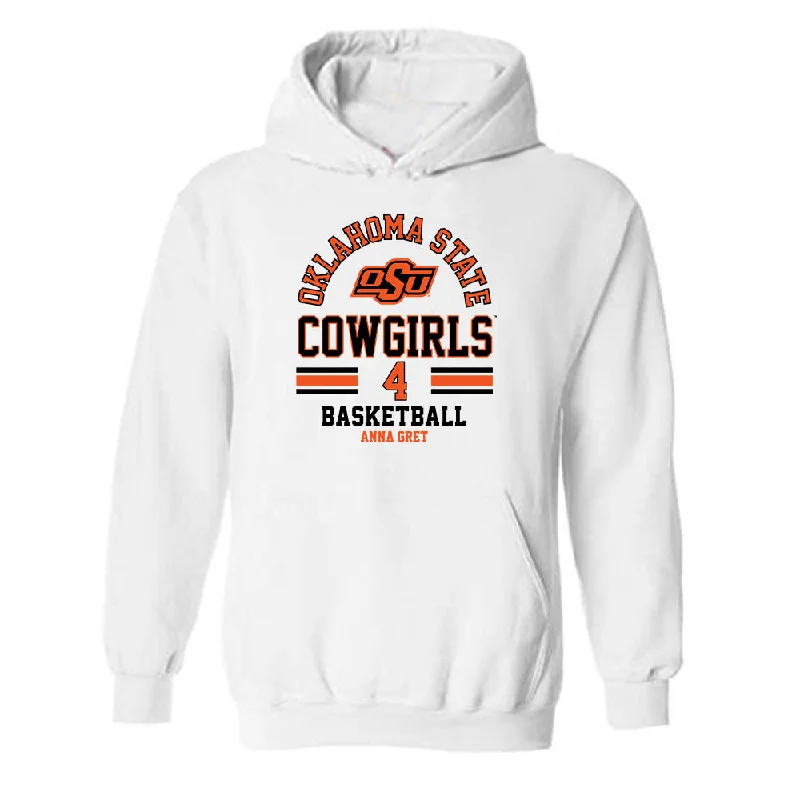 Oklahoma State - NCAA Women's Basketball : Anna Gret - Classic Fashion Shersey Hooded Sweatshirt Hoodie with Earth Tones Natural Calm Oklahoma State - NCAA Women's Basketball : Anna Gret - Classic Fashion Shersey Hooded Sweatshirt Hoodie with Earth Tones Natural Calm