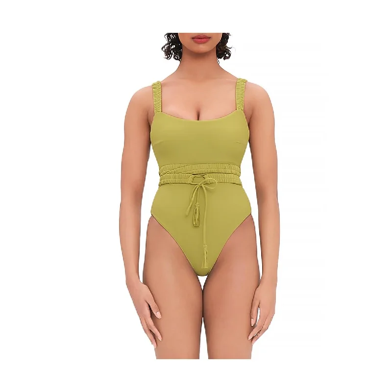 Andrea Iyamah Womens Anti Belted Strappy Nylon One-Piece Swimsuit Sexy Two-Piece Set Andrea Iyamah Womens Anti Belted Strappy Nylon One-Piece Swimsuit Sexy Two-Piece Set