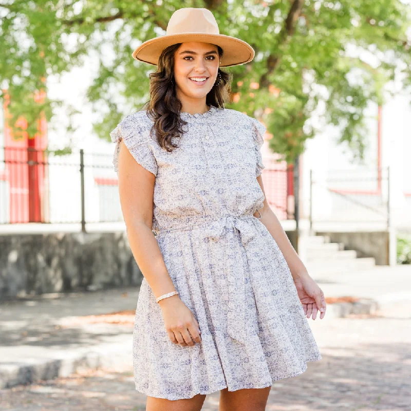 Confidence To Spare Dress, Ivory Boatneck Modish Everyday