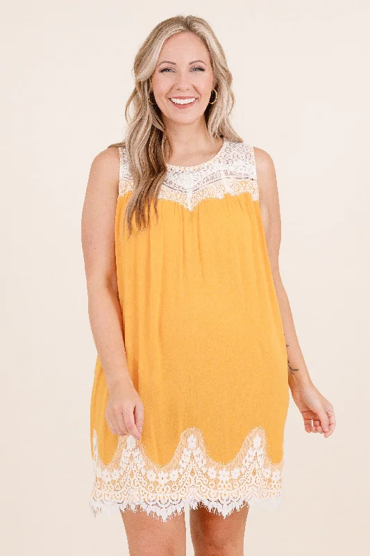 Laced With Love Dress, Goldenrod Tunics Summer linen