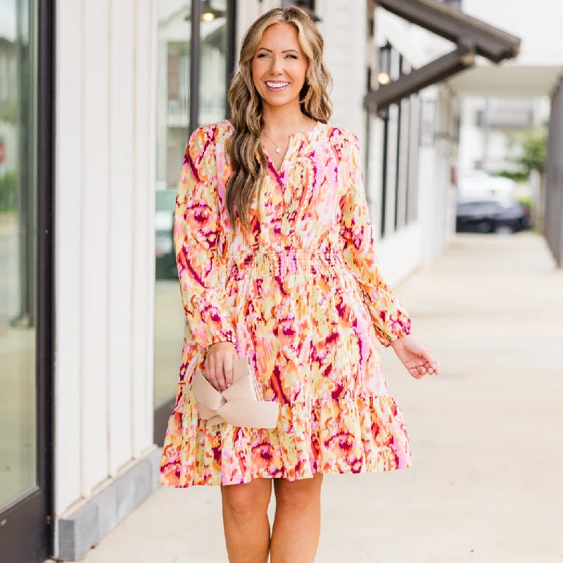 Planting Seeds Dress, Pink Tunics Trendy modern