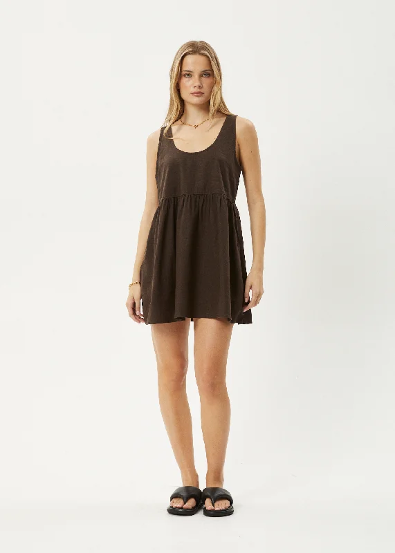 AFENDS Womens Jesse - Dress - Coffee Tunics Polka dots