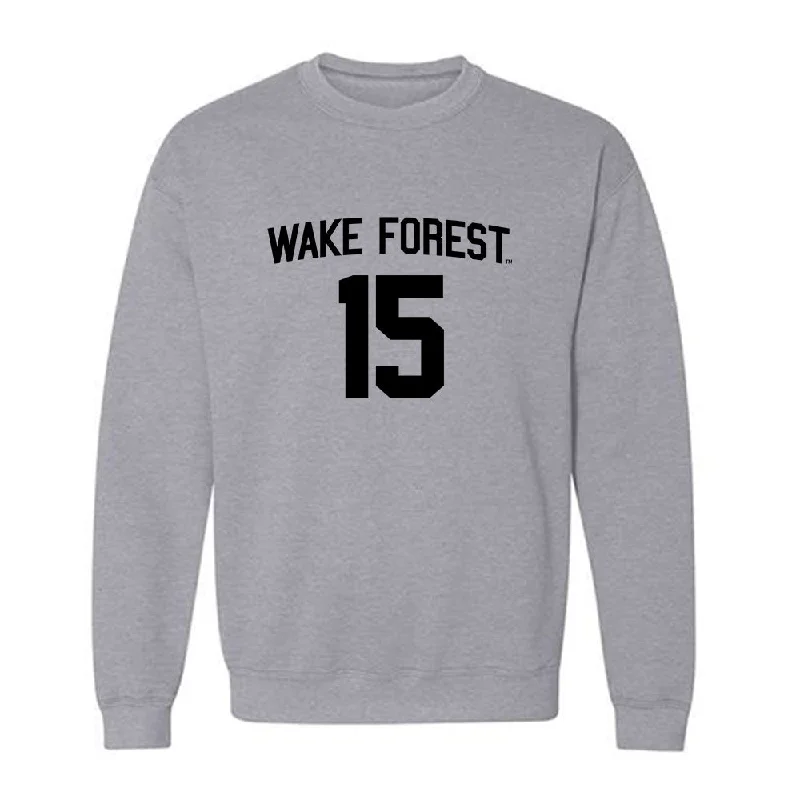 Wake Forest - NCAA Women's Basketball : Kennedy Moore - Generic Shersey Crewneck Sweatshirt Hoodie with Half-Zip Sporty Casual