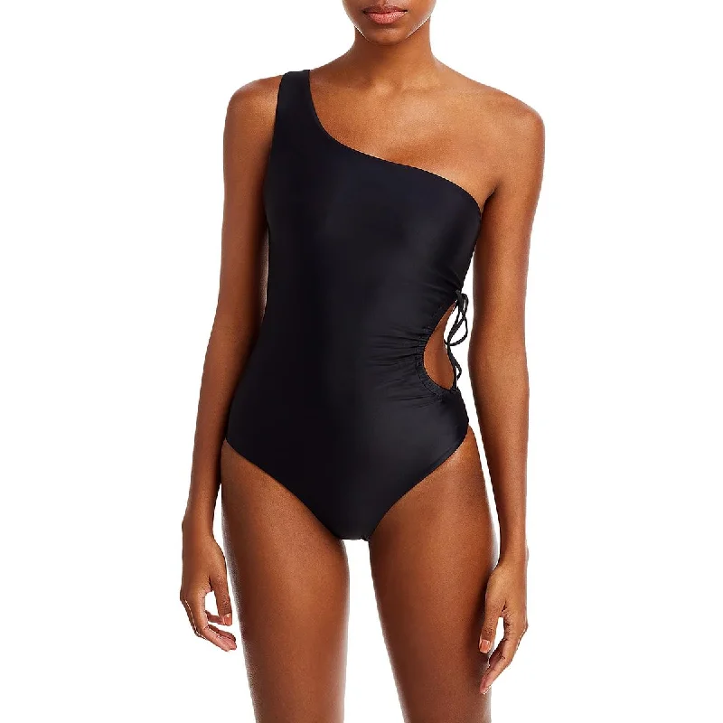 JADE Swim Womens Sena One Shoulder Cut-Out One-Piece Swimsuit Comfortable Tankini Set JADE Swim Womens Sena One Shoulder Cut-Out One-Piece Swimsuit Comfortable Tankini Set