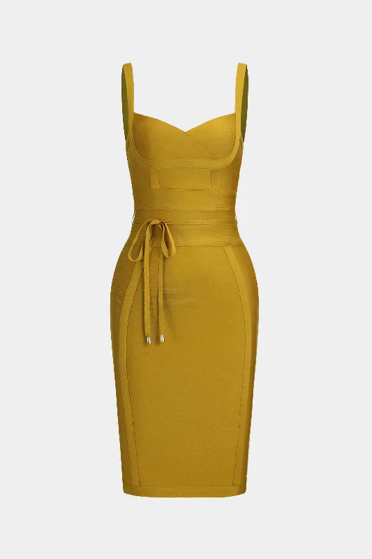 Knit Tie Front Zipper Slip Dress Tunics Versatile functional