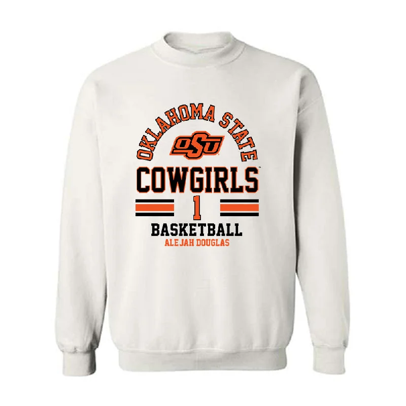 Oklahoma State - NCAA Women's Basketball : Ale'jah Douglas - Classic Fashion Shersey Crewneck Sweatshirt Hoodie with Cropped Fit Short Trendy Oklahoma State - NCAA Women's Basketball : Ale'jah Douglas - Classic Fashion Shersey Crewneck Sweatshirt Hoodie with Cropped Fit Short Trendy