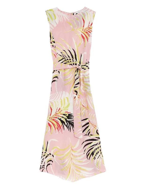 Pure Silk Printed Midi Shift Dress Tunics Luxurious high-end