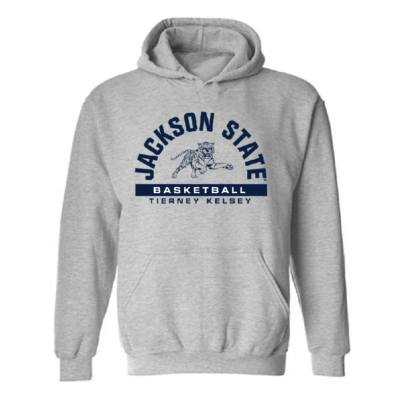 Jackson State - NCAA Women's Basketball : Tierney Kelsey - Classic Fashion Shersey Hooded Sweatshirt Hoodie with High Neck Warm Protective