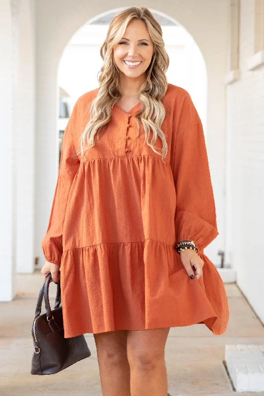 My Heart Goes On Dress, Orange Tunics Chic elegant