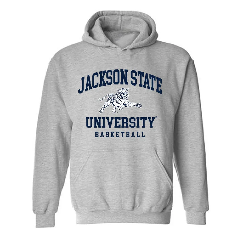 Jackson State - NCAA Women's Basketball : Tierney Kelsey - Hooded Sweatshirt Hoodie with Set-In Sleeves Structured Classic
