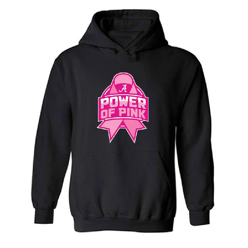 Alabama - NCAA Women's Basketball : Jessica Timmons - Power of Pink Hooded Sweatshirt Hoodie with Magnetic Closure Innovative Modern
