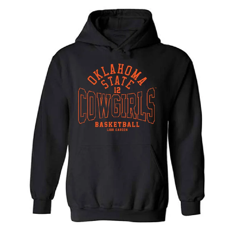 Oklahoma State - NCAA Women's Basketball : Lior Garzon - Classic Fashion Shersey Hooded Sweatshirt Hoodie with Side Slits Relaxed Casual