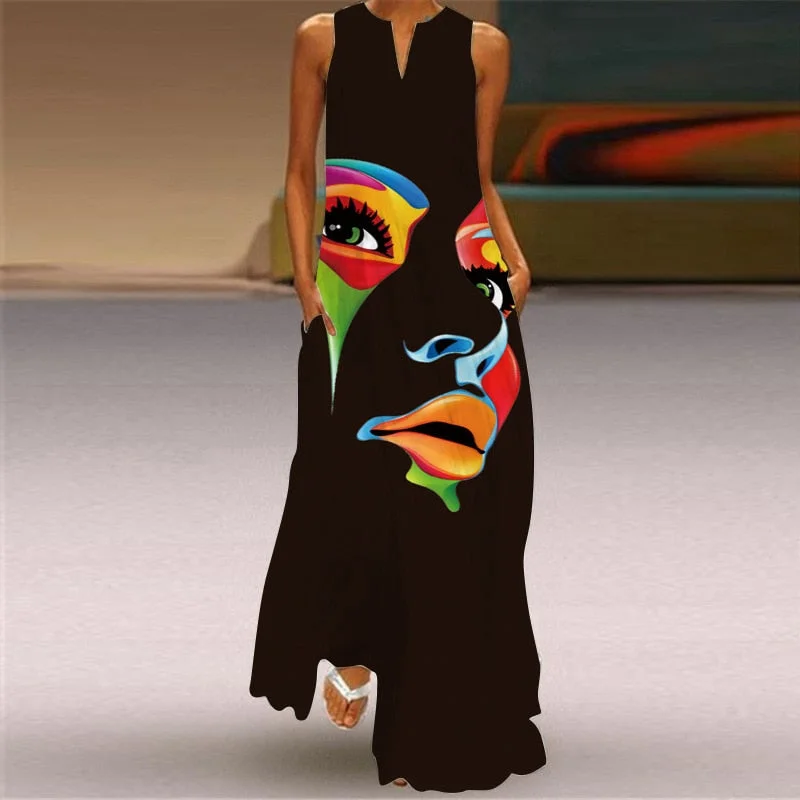 Summer Dresses Women Party Beach Sleeveless Casual Long Dress Woman Loose White Flowers Vintage Elegant Dress For Women Tunics Versatile functional Summer Dresses Women Party Beach Sleeveless Casual Long Dress Woman Loose White Flowers Vintage Elegant Dress For Women Tunics Versatile functional
