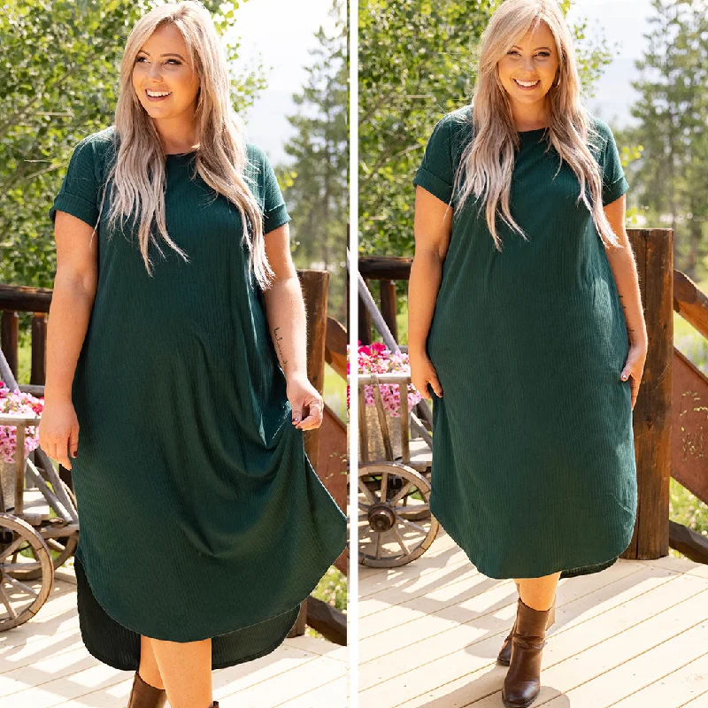 Here We Go Again Dress, Hunter Green Tunics New arrival