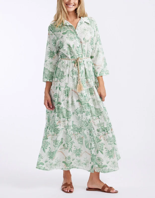 Ladies Who Lunch Dress - Bright Green Flower Tunics Corduroy durable