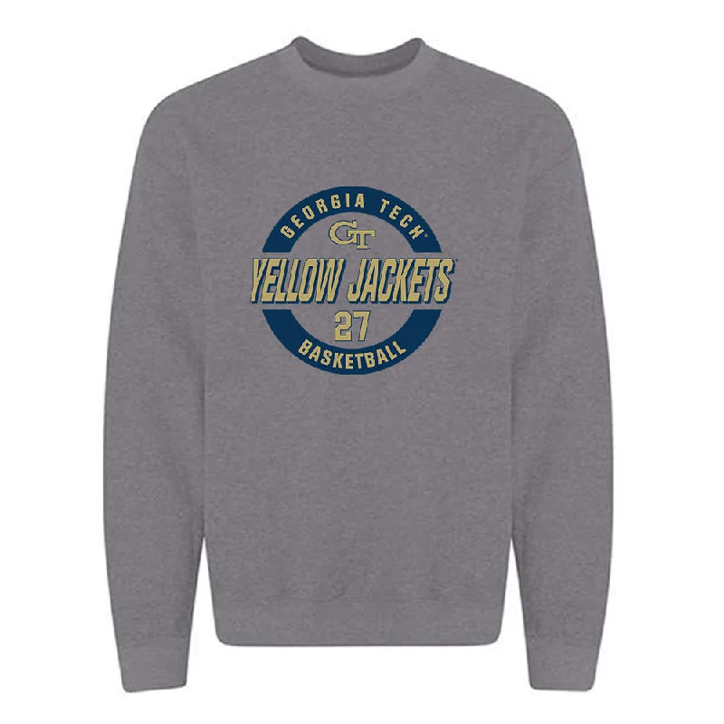 Georgia Tech - NCAA Women's Basketball : Gabbie Grooms - Classic Fashion Shersey Crewneck Sweatshirt Hoodie with Exposed Zipper Edgy Industrial