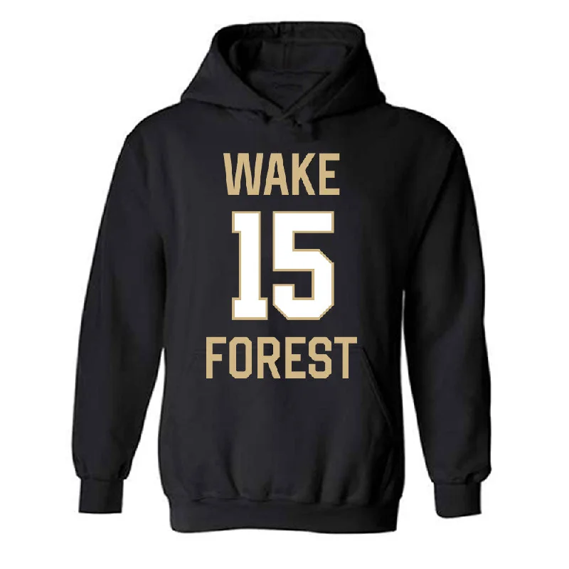 Wake Forest - NCAA Women's Basketball : Kennedy Moore - Sports Shersey Hooded Sweatshirt Hoodie with Double Zipper Versatile Adjustable