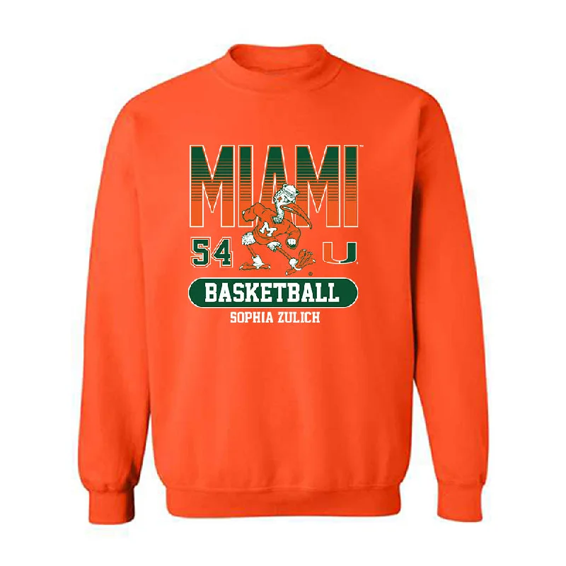 Miami - NCAA Women's Basketball : Sophia Zulich - Classic Fashion Shersey Crewneck Sweatshirt Hoodie with Slim Fit Tailored Modern